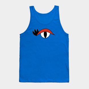 Cute Cartoon Eye with lashes and red lid Tank Top